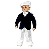 Baby Set 5-teilig Taufanzug dunkelblau weiß festlicher Anzug für Jungen Hemd Hose Pullover Modell 4839-db (74)