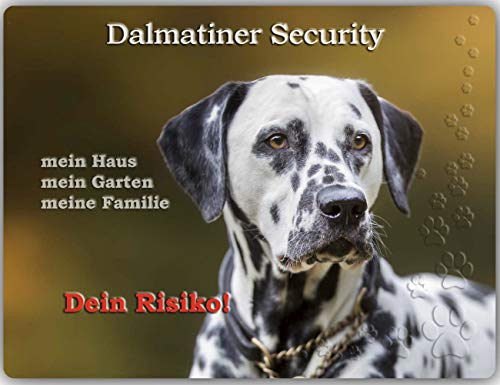 Merchandise for Fans Warnschild - Schild aus Aluminium 30x40cm - Motiv: Dalmatiner Security (01)