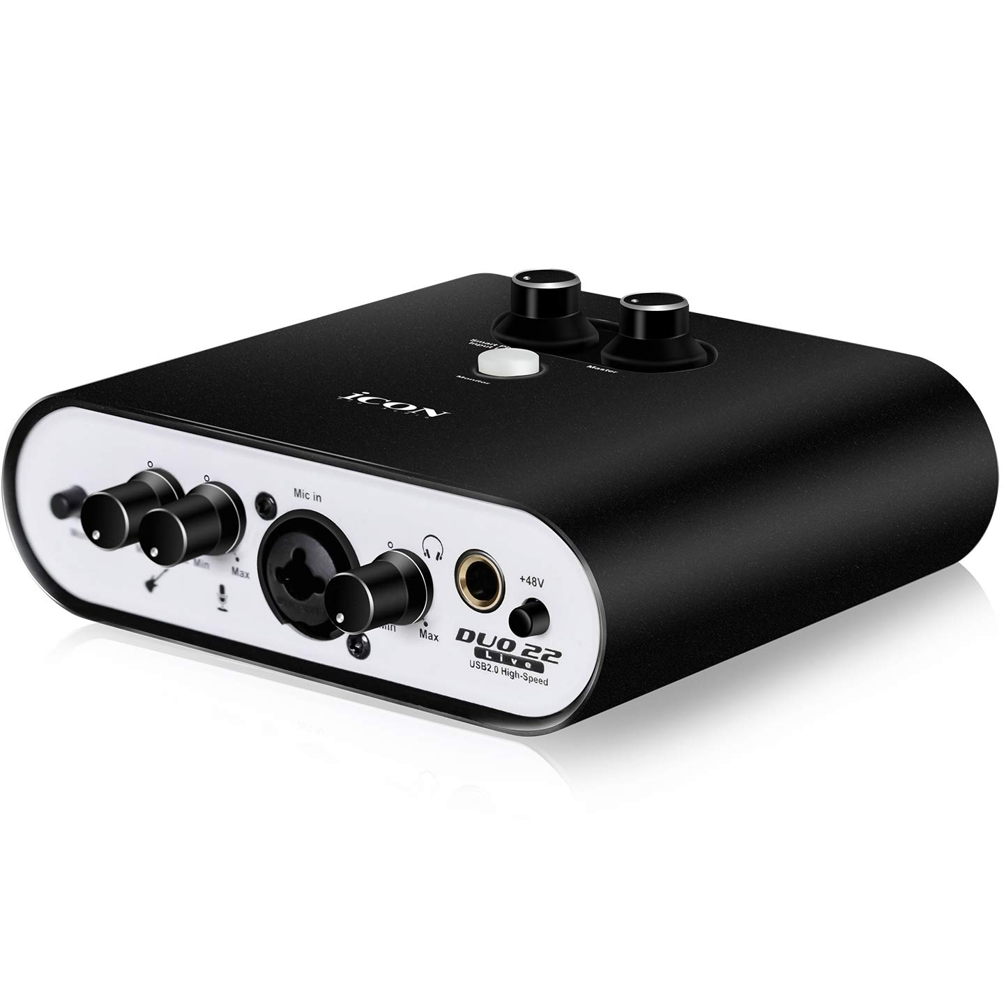 Icon Pro Audio Duo 22 Live USB-Audio-Interface mit mobilen Streaming-Funktionen, (1 Mikrofon-Vorverstärker)
