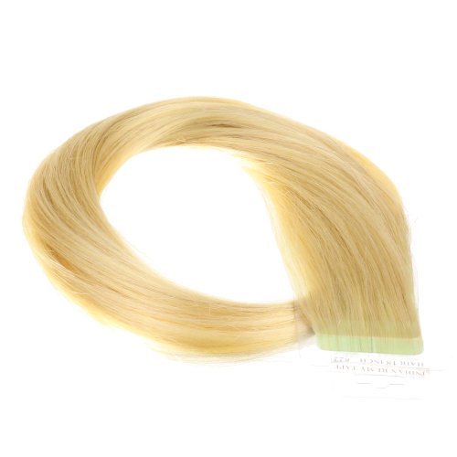hair2heart 40 x Tape In Extensions aus Echthaar, 60cm, 2,5g Strähnen, glatt - Farbe 22 goldblond