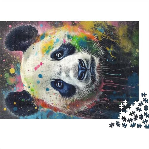Panda-Malerei, 1000 Teile, Stressabbau-Spielzeug, Puzzle für Erwachsene, lustiges Spielzeug, Intellektuelles Spiel, Heimdekoration, Bildungsspiel, 500 Stück (52 x 38 cm)