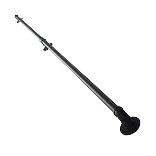 Geländer Treppenhandlauf mit Komplettset, Terrassengeländer for den Innen- und Außenbereich, Treppengeländer, Treppengriff, Gartenbalkongeländer – schwarzes Metalleisen (Size : 200cm)