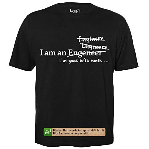 Engineer - Herren T-Shirt für Geeks mit Spruch Motiv aus Bio-Baumwolle Kurzarm Rundhals Ausschnitt, Größe XXL