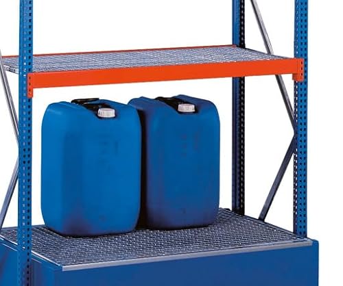 qpool24 W 100 Umweltregal-Set, Grundregal, 2000 x 1250 x 600 mm, blau/orange/verzinkt