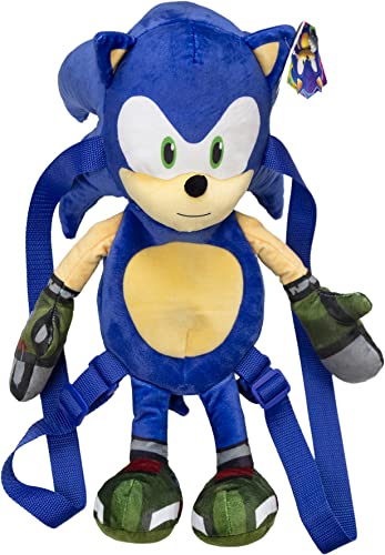 Lansay - Sonic Prime Plüsch-Rucksack, 30 cm, Figuren aus Cartoons und Videospielen, ab 8 Jahren