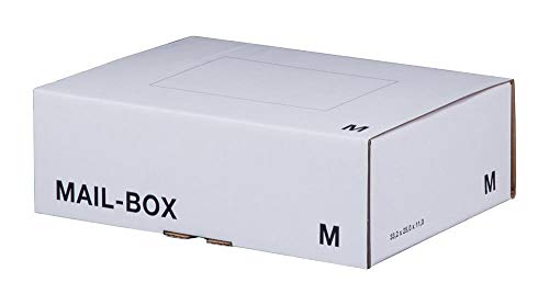 Ropipack Mailbox Versandkarton Versandbox wiederverschließbar 331 x 241 x 104 mm Weiß M - 20 Stück