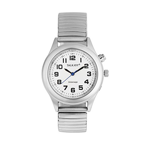 Profi Damen Sprechende Armbanduhr Silber Uhr Senioren Blindenuhr Sprachfunktion