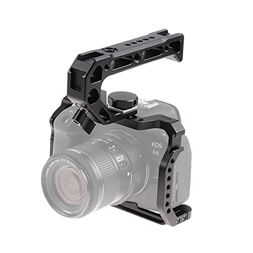 Hersmay Kamerakäfig Camera Cage mit Top Griff für Canon EOS R5 R6 R5C spiegellose Kameras