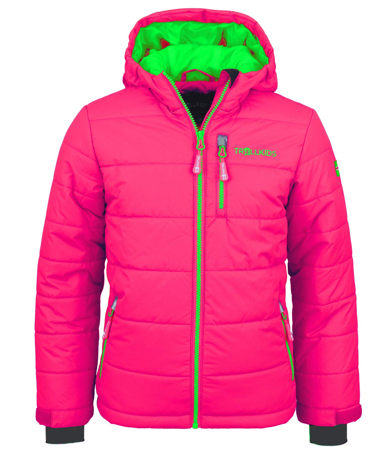 Trollkids Kinder Skijacke/Winterjacke Hemsedal, Pink/Grün, Größe 152
