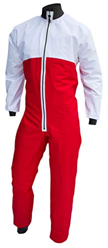Dry Fashion Damen Herren Trockenanzug SUP-Advance Segelanzug wasserdicht, Farbe:weiß/rot, Größe:L