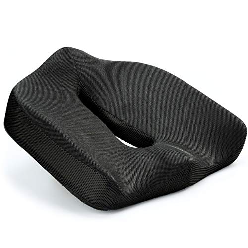 Vitabo ergonomisch geformtes Sitzkissen I Sitzring in O-Form I Sitzdonut aus Viscoschaum mit Memory-Funktion (Schwarz)