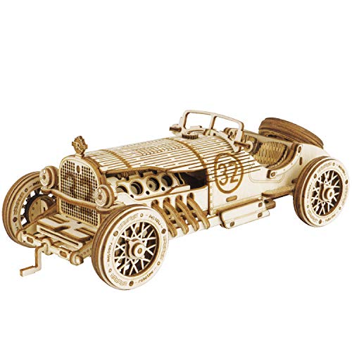 ROKR 3D Holzpuzzle für Erwachsene Kinder Vintage Grand Prix Auto Modellbausätze Geschenk Teenage