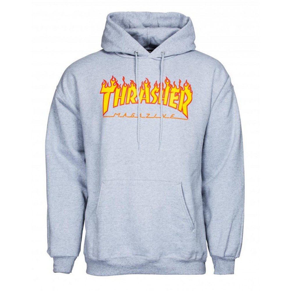THRASHER Herren T-Shirt Flame Logo S grau
