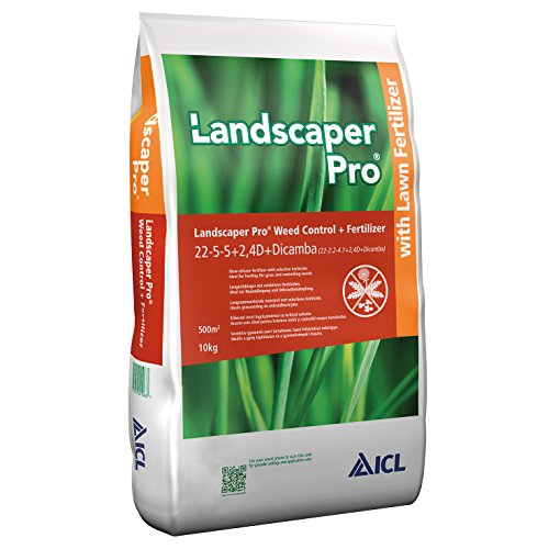 ICL Rasendünger mit Unkrautvernichter und Langzeitwirkung gegen Unkraut Landscaper Pro Weed Control 22+05+05 (+2,4D +Dicamba) 10kg