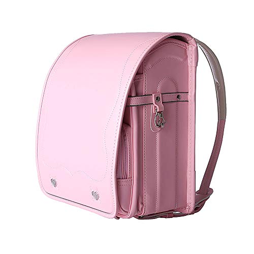 MIMI KING Japanische Schultasche grundschüler Rucksack pu Leder wasserdicht automatische verriegelung große kapazität für Jungen und mädchen,Pink