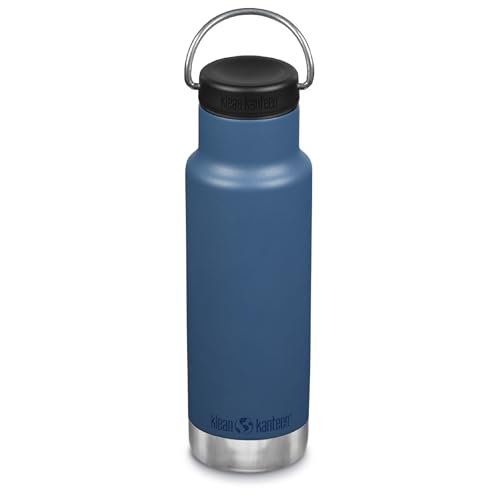 Klean Kanteen Unisex-Flasche, isoliert, klassisch, schmal, 340 ml, mit Schlaufenkappe, 340 ml, Blaugrün