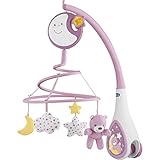 Chicco Next2Dreams Babybett Mobile mit Licht und Musik - 3 in 1 Baby Mobile Kompatibel mit Next2Me Babybett, mit Soundeffekten, Nachtlichtprojektor und Klassischer Musik - 0+ Monate, Pink