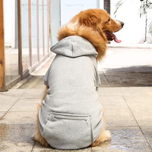 Großer Hund Hoodie Warm halten im Herbst und Winter Plus Samt Einfarbiges Sweatshirt Sweatshirt für Hund Winter Hund Kapuzenmantel