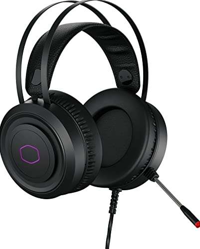 Cooler Master CH321 Gaming Headset - Over-Ear Headphones, 50mm Neodymium Audio Drivers, Omni-Directional Microphone, Removeable PU-Leather Ear Cups, PC & Console Compatible - USB Type A