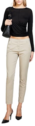 Sisley Women's Trousers 4BYW55AH6 Pants, Beige 18J, 38