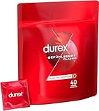 Durex Gefühlsecht Classic Kondome – Perfekter Sitz & leichtes Abrollen – Dünn, befeuchtet, transparent, angenehmer Geruch – 40er Pack (1 x 40 Stück)