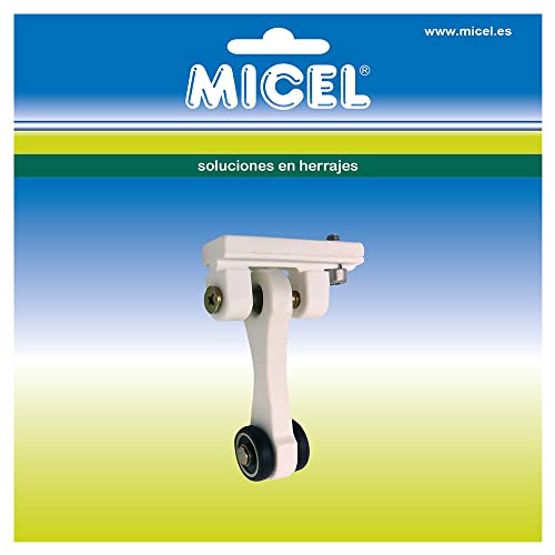 MICEL - 92585 Riemenscheibe für Pergola, mit Doppellager, Verlängerung 60 mm, weiß, 65 x 18,5 x 90 mm
