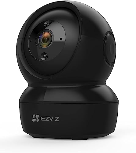EZVIZ 2MP WLAN IP Kamera, PT Überwachungskamera Innen mit Zwei-Wege-Audio, Bewegungserfolgung, IR Nachtsicht für Haustier, Hunde, Babyphone kompatibel mit Alexa, C6N schwarz
