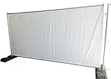 Bauzaunplane weiß - Abmessung: 3410 x 1760 mm (Fertigmaß) - 20 Stück