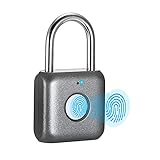 Fingerabdruck-Vorhängeschloss Mini Smart Vorhängeschloss Keyless USB-Aufladung Biometrisch Hohe Sicherheitsverriegelung für Gym Locker, Shed Locker, Lagereinheiten, Gepäck, Koffer (Grau)