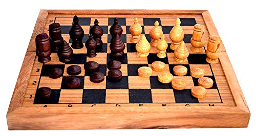 Thai Chess Board , thailändisches Schachbrett mit Figuren aus Holz, Knobelholz Strategiespiel, Spielbox, Thai Schach, Schachbrett aus Holz, Gesellschaftspiel, Brettspiel,