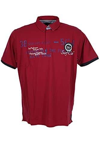 Kitaro Poloshirt Polo Shirt Hemd Herren Kurzarm Baumwolle Piqué, Farbe:rot, Herrengrößen:3XL