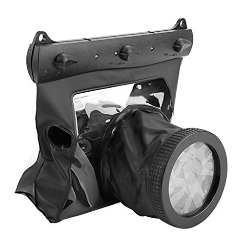 Sxhlseller Kamera wasserdichte Gehäusetasche, Universal Unterwasser Dving Case Tasche Trockentasche für DSLR-Kameras(Schwarz)