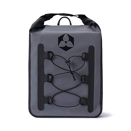 #DoYourOutdoor 3in1 Hinterradtasche mit praktischem Schnellverbindungssystem für Gepäckträger - Wasserdicht & Reflektierend - 23 Liter Fahrradtasche mit Schultergurt, Tragegriff - grau