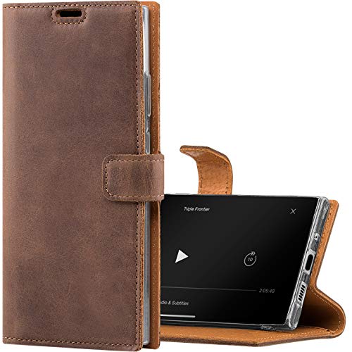 SURAZO für Huawei P40 Pro - Premium RFID Echt Lederhülle Schutzhülle mit Standfunktion - Klapphülle Wallet case Handmade in Europa für Huawei P40 Pro