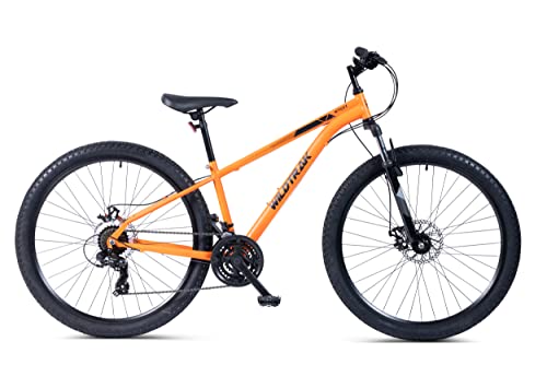 Wildtrak - Stahl-Mountainbike, Erwachsene, 27.5 Zoll, 21-Gang, Shimano-Schaltung - Orange