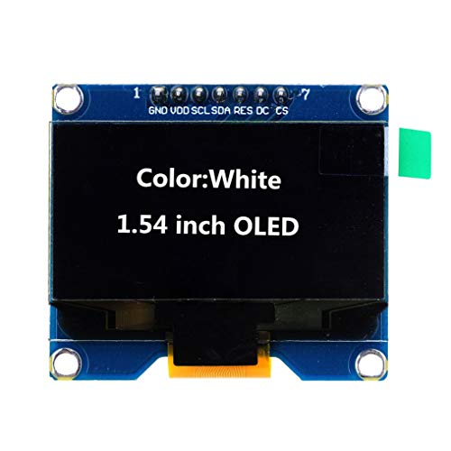 Fasizi 1,54 Zoll OLED Display Modul 128x64 SPI IIC Schnittstelle OLED Screen Board 3,3-5V UART - Weiße Schrift