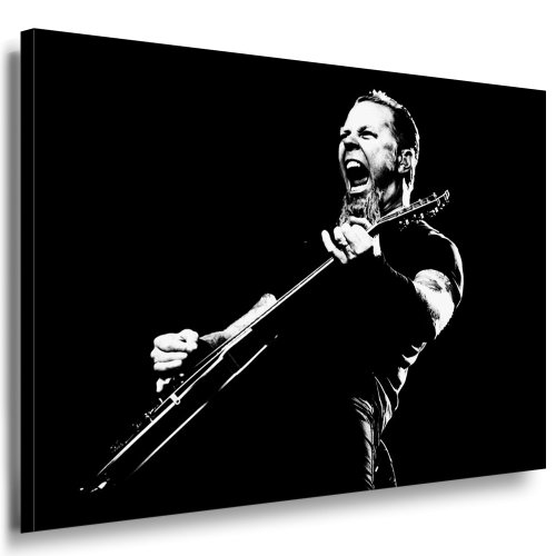 Kunstdruck "Metallica - James Hetfield" / Bild 100x70cm / Leinwandbild fertig auf Keilrahmen / Leinwandbilder, Wandbilder, Poster, Pop Art Gemälde, Kunst - Deko Bilder