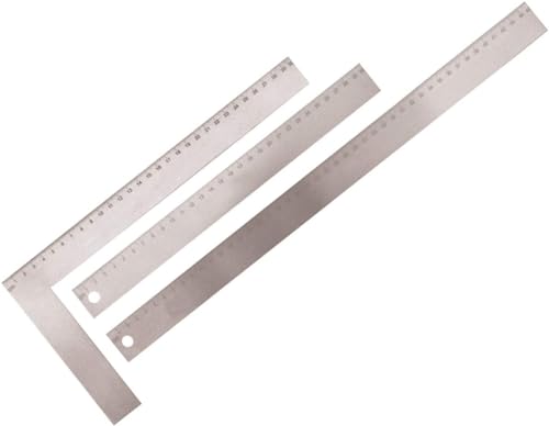 Detektierbares Lineal aus Edelstahl, 30 cm / 45 cm, Anschlagwinkel Lineal 90-Grad, HACCP-konform, Ruler mit 90° Winkel, Größe:30 cm - 90 Grad