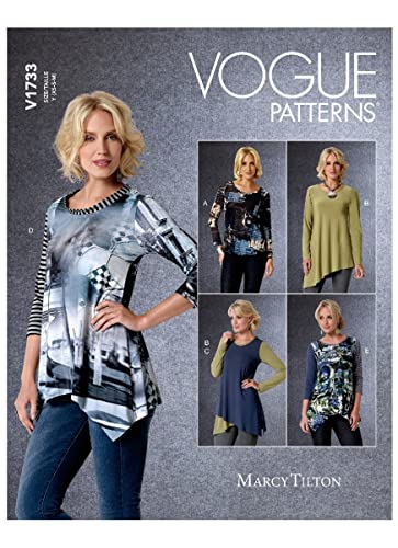 Vogue Misses TOP/Vest Patterns V1733Y Damenoberteil, weiß, Y (XS-S-M)
