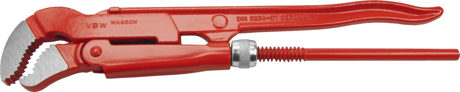 VBW 87952010 Eckrohrzange S-Maul 1", rot lackiert DIN 5234, Form C Rot Silber