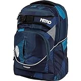 Nitro 878052 Superhero Schulrucksack, Rucksack, abnehmbarer Hüftgurt, robuste Bodenplatte, Thermotasche, 30 L,, Fragments Blue