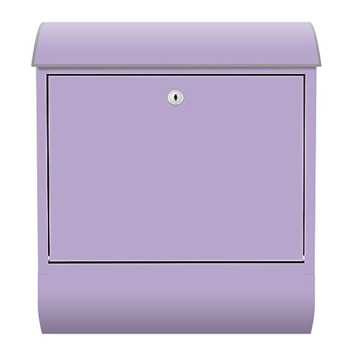 Arcondo Design Briefkasten mit Motiv und Zeitungsfach Unifarbe Lavendel