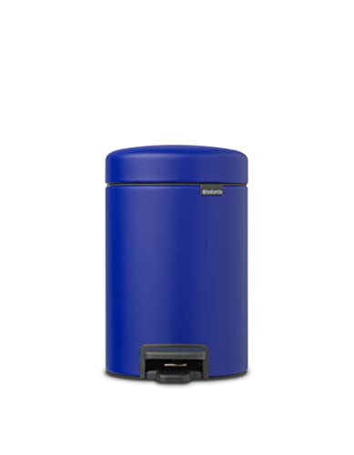 Brabantia NewIcon Treteimer, 3 Liter, sanft schließend, Kunststoff-Inneneimer – Mineral Powerful Blue
