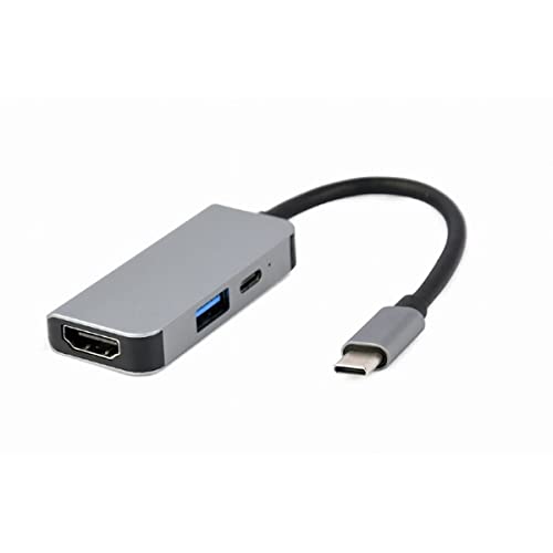 Gembird Multi-USB-Adapter Typ C 3-in-1 USB HDMI PD Silber
