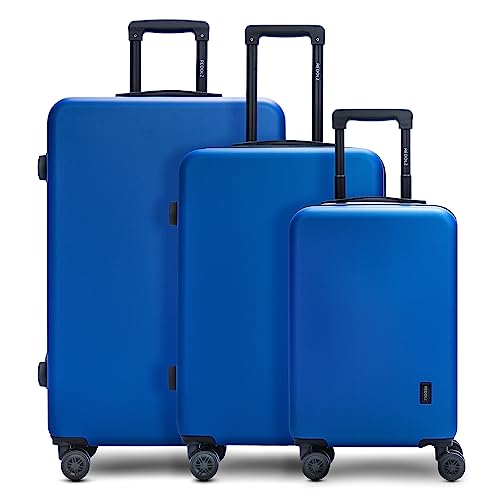 REDOLZ Essentials 09 Hartschalen 3er Koffer-Set Damen/Herren - Leichte Reise-Trolleys, hochwertiges ABS Material, 4 Doppelrollen & TSA-Schloss (Saphir-Blue, Koffer-Set (3-teilig)