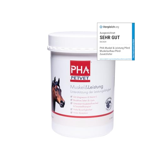 PHA Pferd, Ergänzungsfutter zur Unterstützung von Muskelaufbau und Leistungsfähigkeit, Pulver, Muskel & Leistung, 850 g