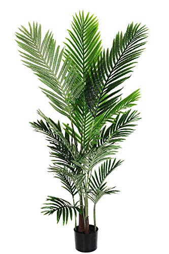 Arnusa Künstliche Palme 140 cm KP610 Kunstpflanze Kunstpalme Dekopflanze eingetopft Real-Touch
