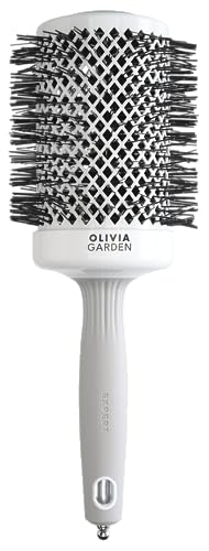 Olivia Garden - Expert Blowout Shine Haarbürste, Weiß und Grau, 65