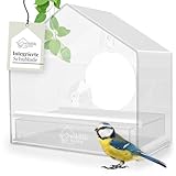 wildlife home Fenster Futterhaus für Wildvögel I Transparent mit herausnehmbarer Futterkassette I Vogelhaus mit Saugnäpfen, Futterspender, Vogelfutterhaus für Wildvögel, Flexi