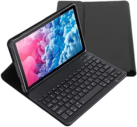 10 Zoll Wireless Keyboard + Schutzhülle für Huawei MatePad 10,4 Zoll, Leise Tragbare und Ultradünne Laptop-Tastatur mit Quadratischer Tastenkappe, Ausgestattet mit TPU-Silikon-Softshell.(Schwarz)